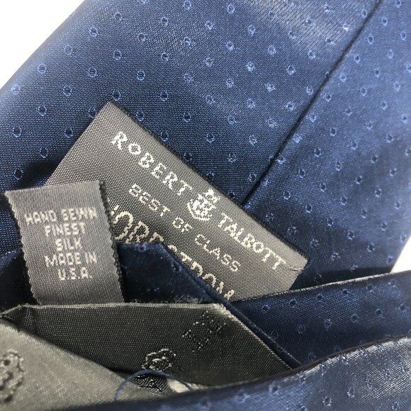 Robert Talbott "Best of Class" Nordstrom Blue Silk Polka Dot Men's Tie Hand Sewn - Picture 5 of 5